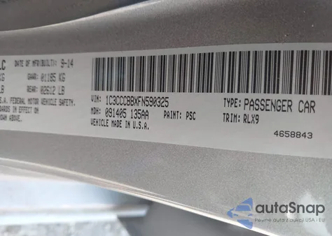 2015 Chrysler 200 S from USA, damaged, VIN 1C3CCCBBXFN590325